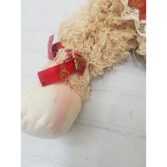 Vintage Rag Doll Shredded Angel Floral Headband Christmas Holiday Decoration 15” - Picture 4 of 13